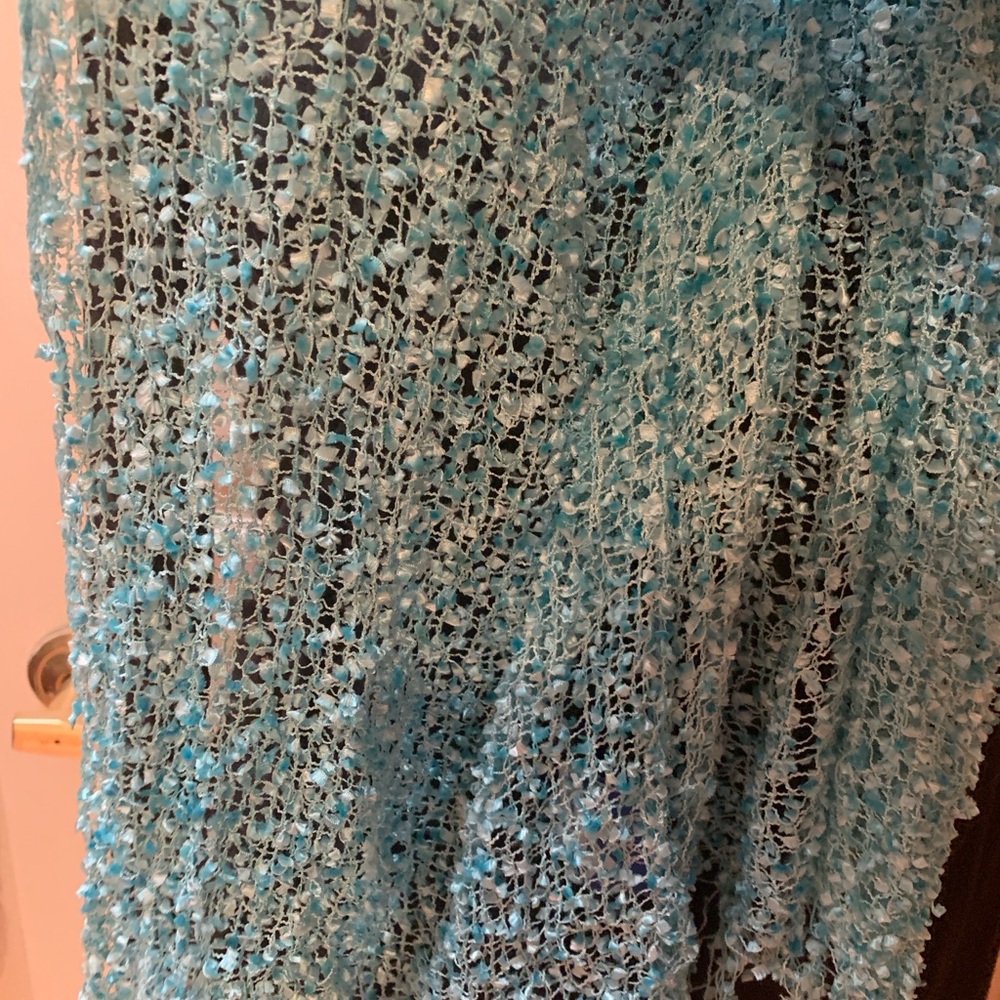Cheppu Turquoise Textured Scarf - Picture 6 of 8